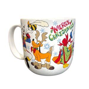 VTG Disney Tokyo Japan Mickey & Friends Christmas 16 Oz Mug Mickey Minnie Goofy,